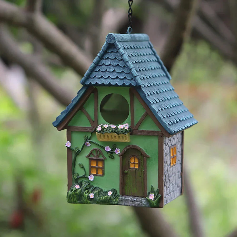 DecorBites™ Bird Lover's Outdoor Hanging Resin Birdhouse