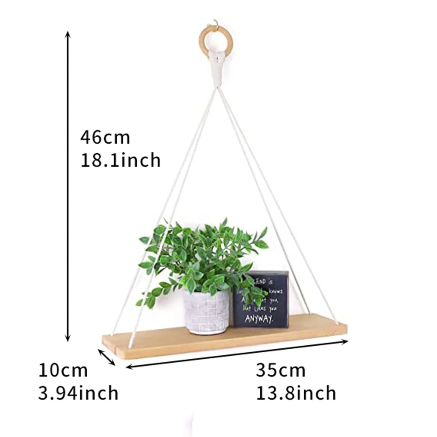 DecorBites™ Boho Macrame Hanging Wall Shelf