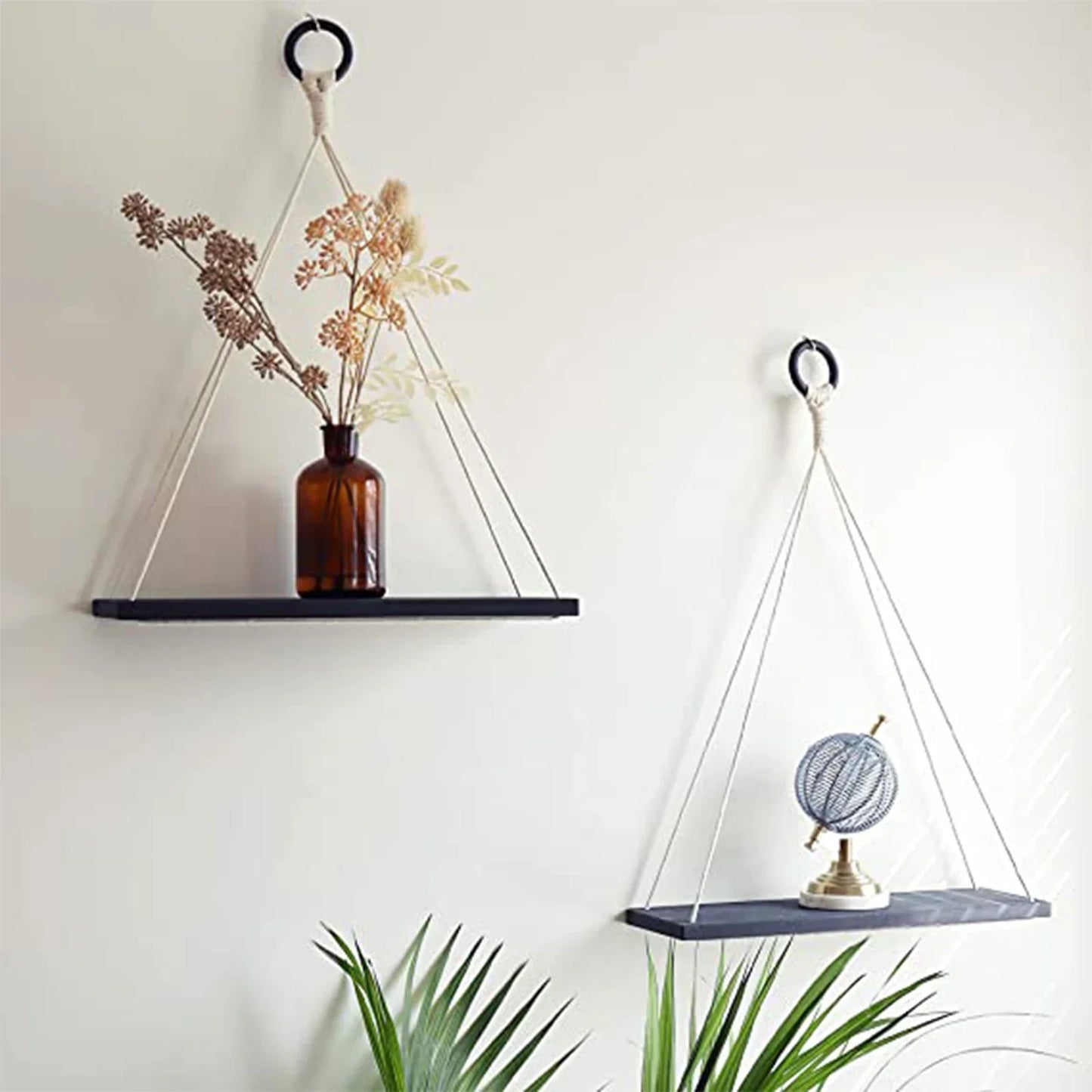DecorBites™ Boho Macrame Hanging Wall Shelf