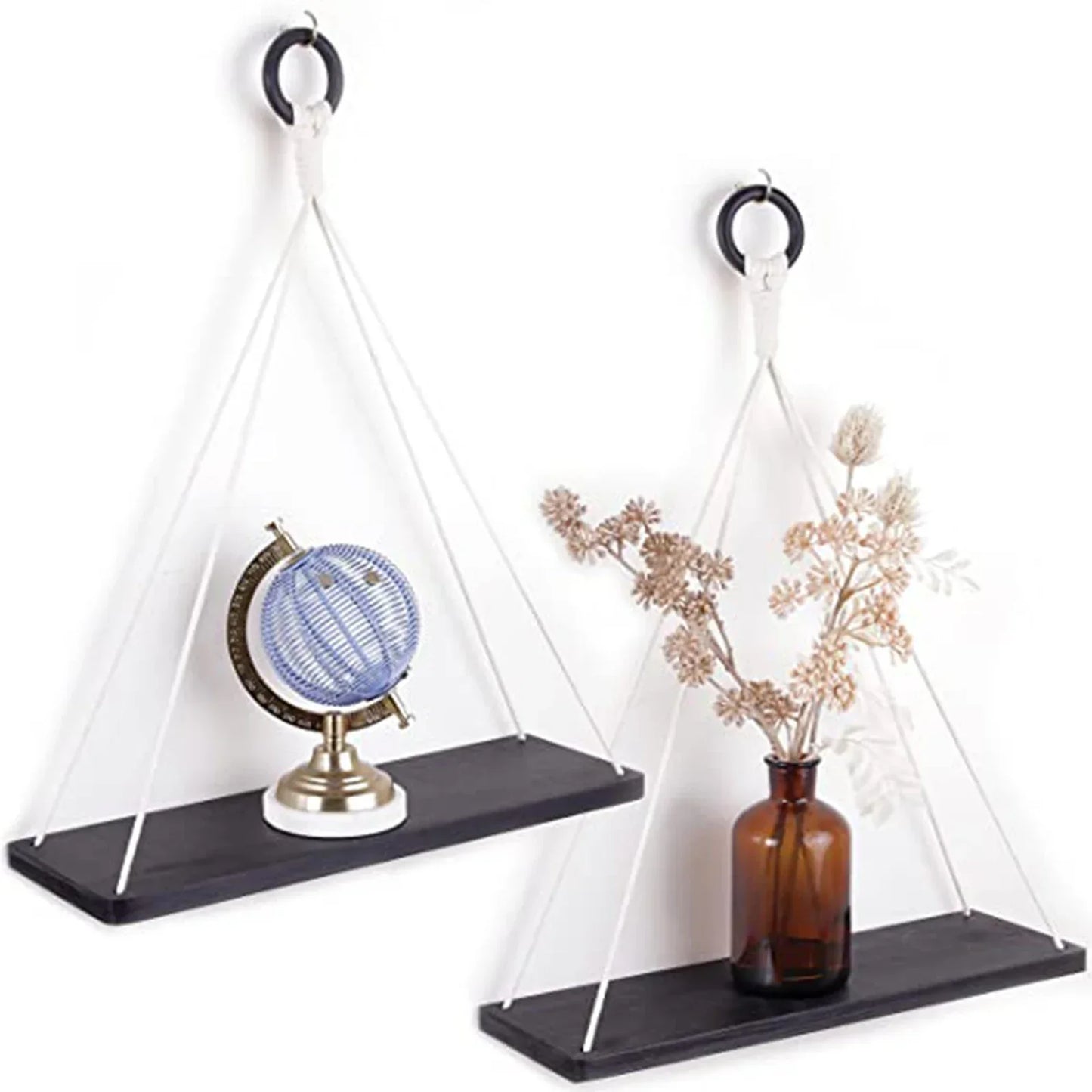 DecorBites™ Boho Macrame Hanging Wall Shelf