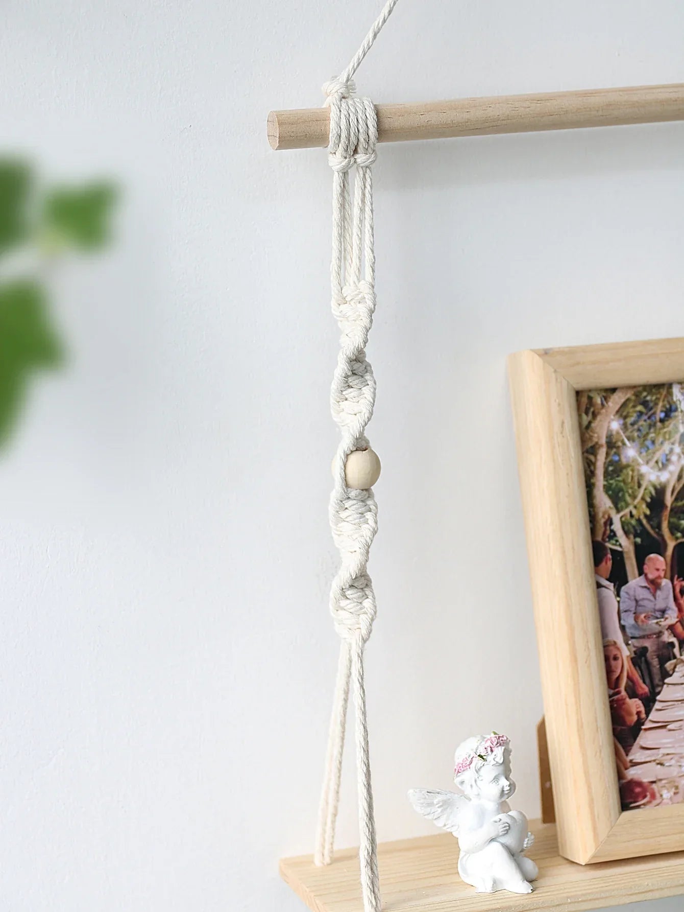 DecorBites™ Boho Macrame Wall Shelf for Home Decor