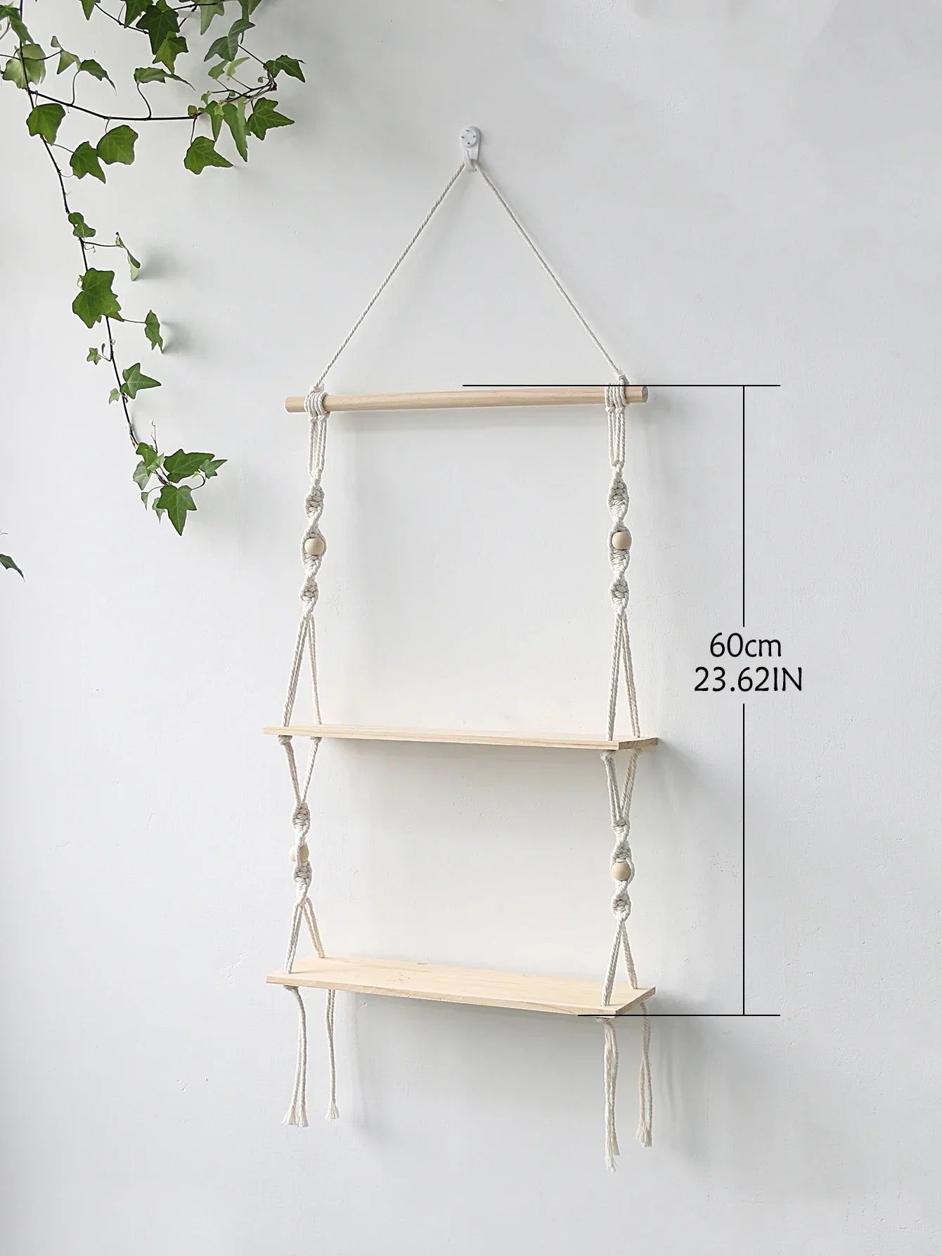 DecorBites™ Boho Macrame Wall Shelf for Home Decor