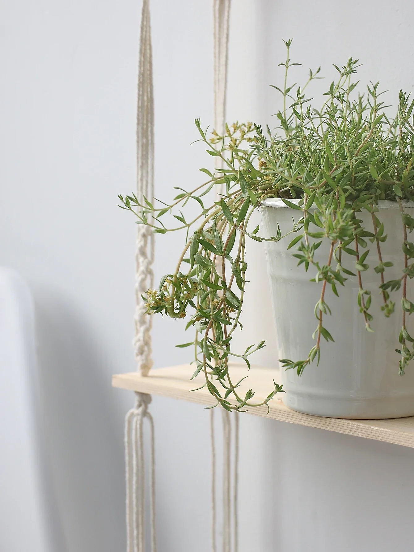 DecorBites™ Boho Macrame Wall Shelf for Home Decor