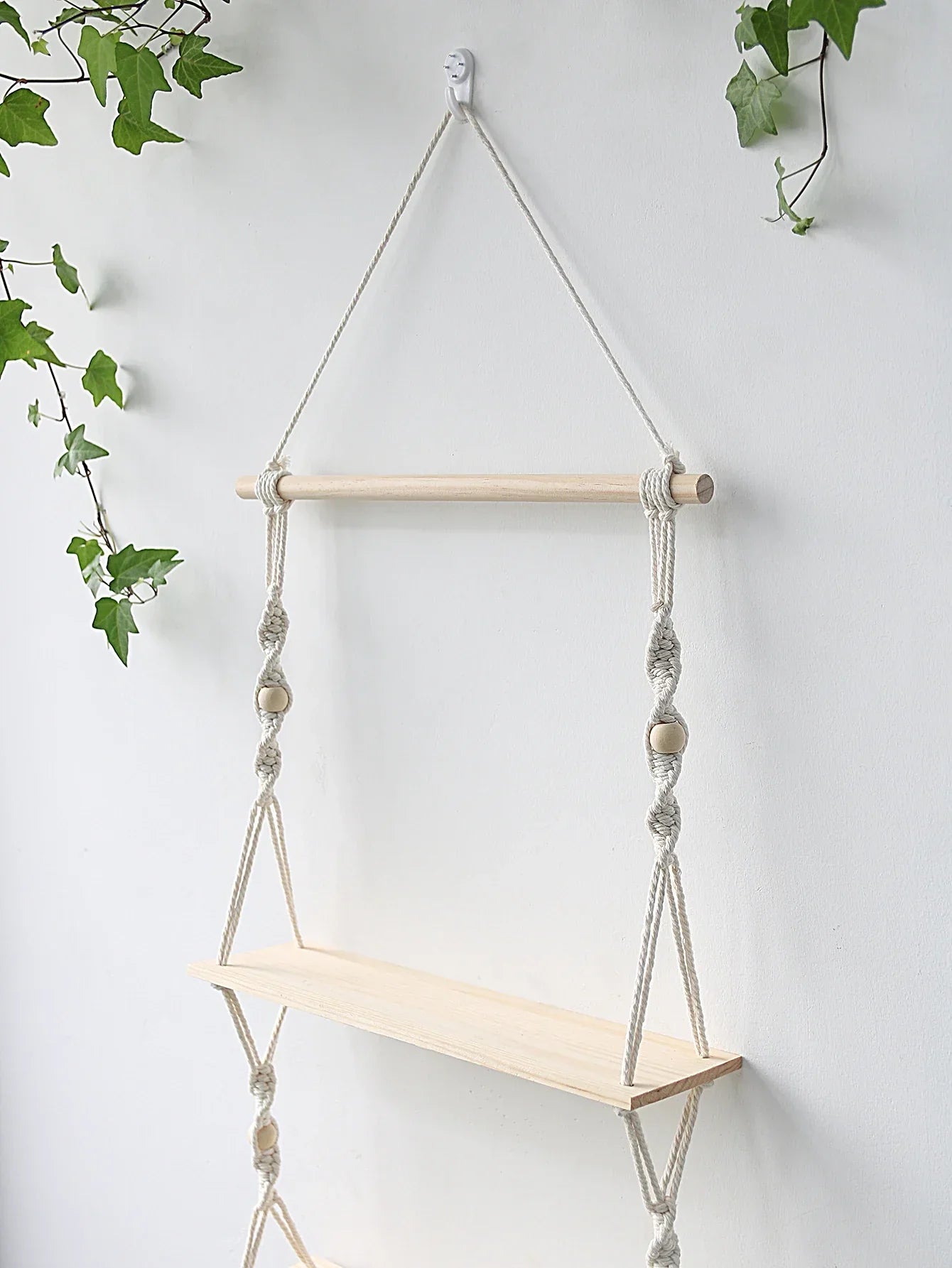 DecorBites™ Boho Macrame Wall Shelf for Home Decor