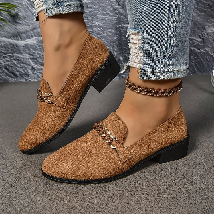 Women’s Pointed Toe Chunky Heel Shoes
