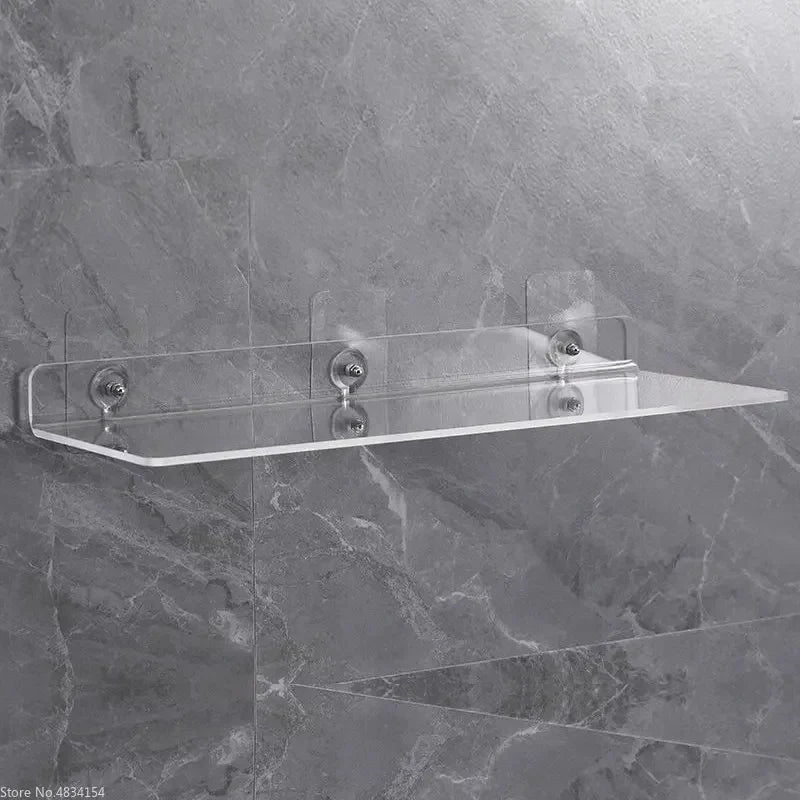 DecorBites™ Clear Acrylic Wall Shelf Organizer, 20-50cm