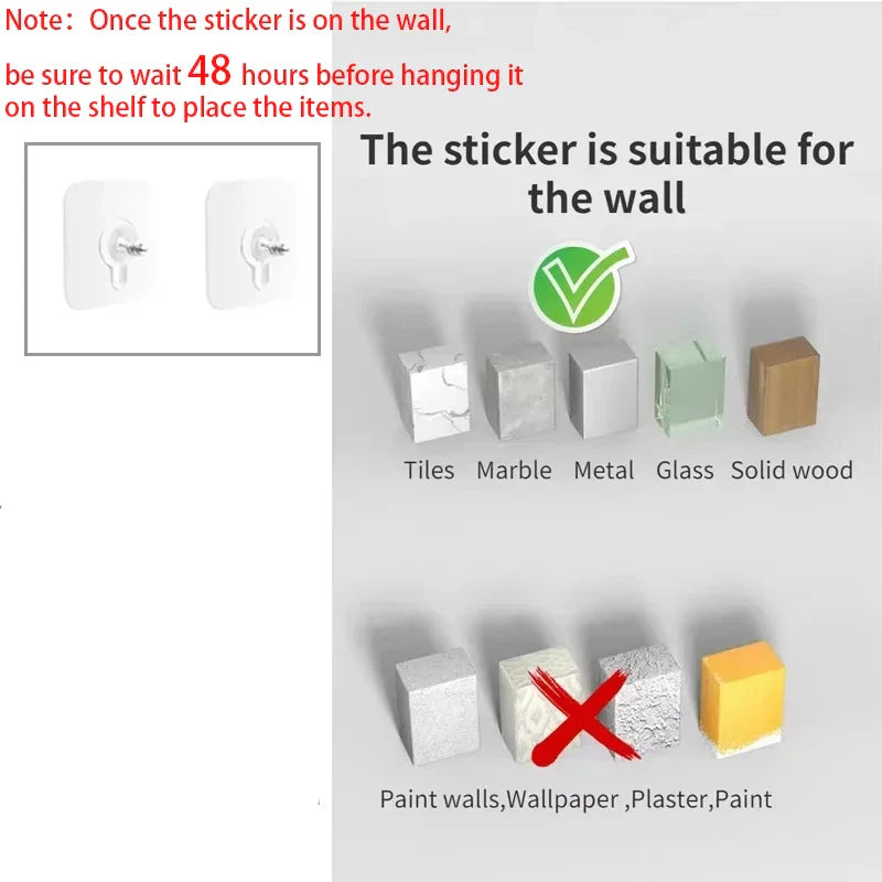 DecorBites™ Clear Acrylic Wall Shelf Organizer, 20-50cm