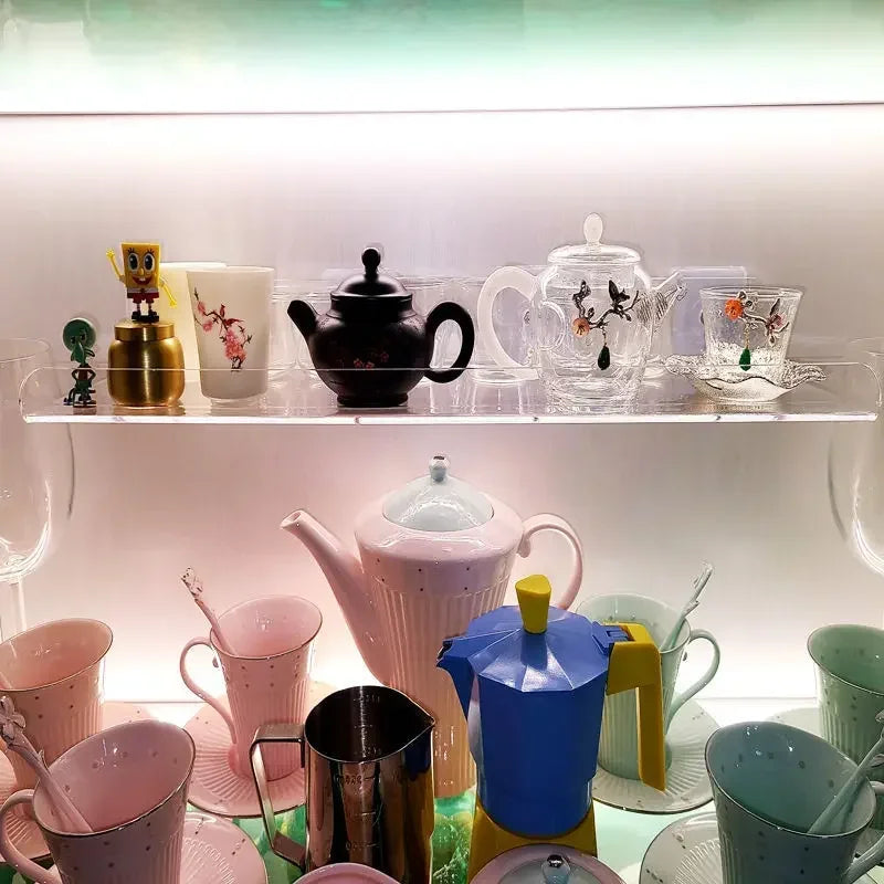 DecorBites™ Clear Acrylic Wall Shelf Organizer, 20-50cm