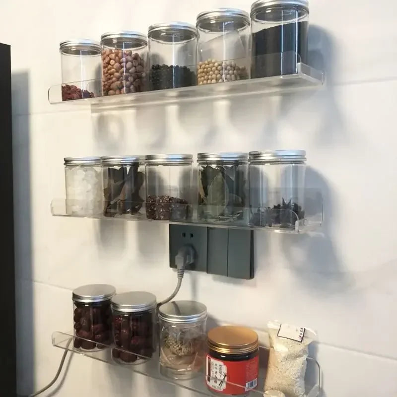 DecorBites™ Clear Acrylic Wall Shelf Organizer, 20-50cm