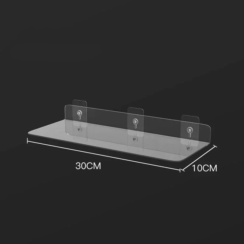 DecorBites™ Clear Acrylic Wall Shelf Organizer, 20-50cm