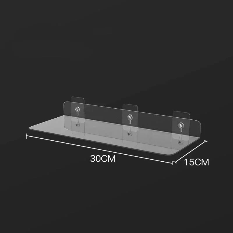 DecorBites™ Clear Acrylic Wall Shelf Organizer, 20-50cm