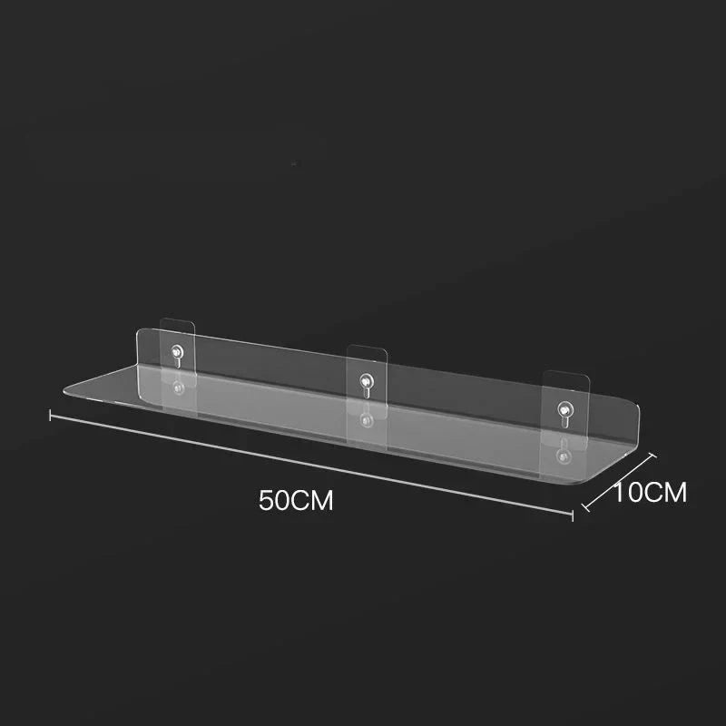 DecorBites™ Clear Acrylic Wall Shelf Organizer, 20-50cm
