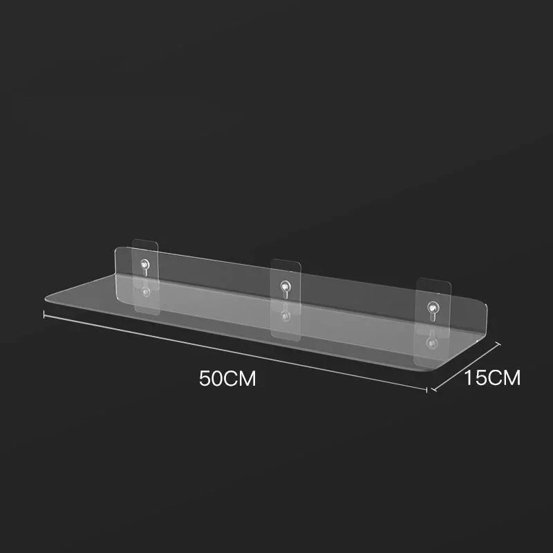 DecorBites™ Clear Acrylic Wall Shelf Organizer, 20-50cm