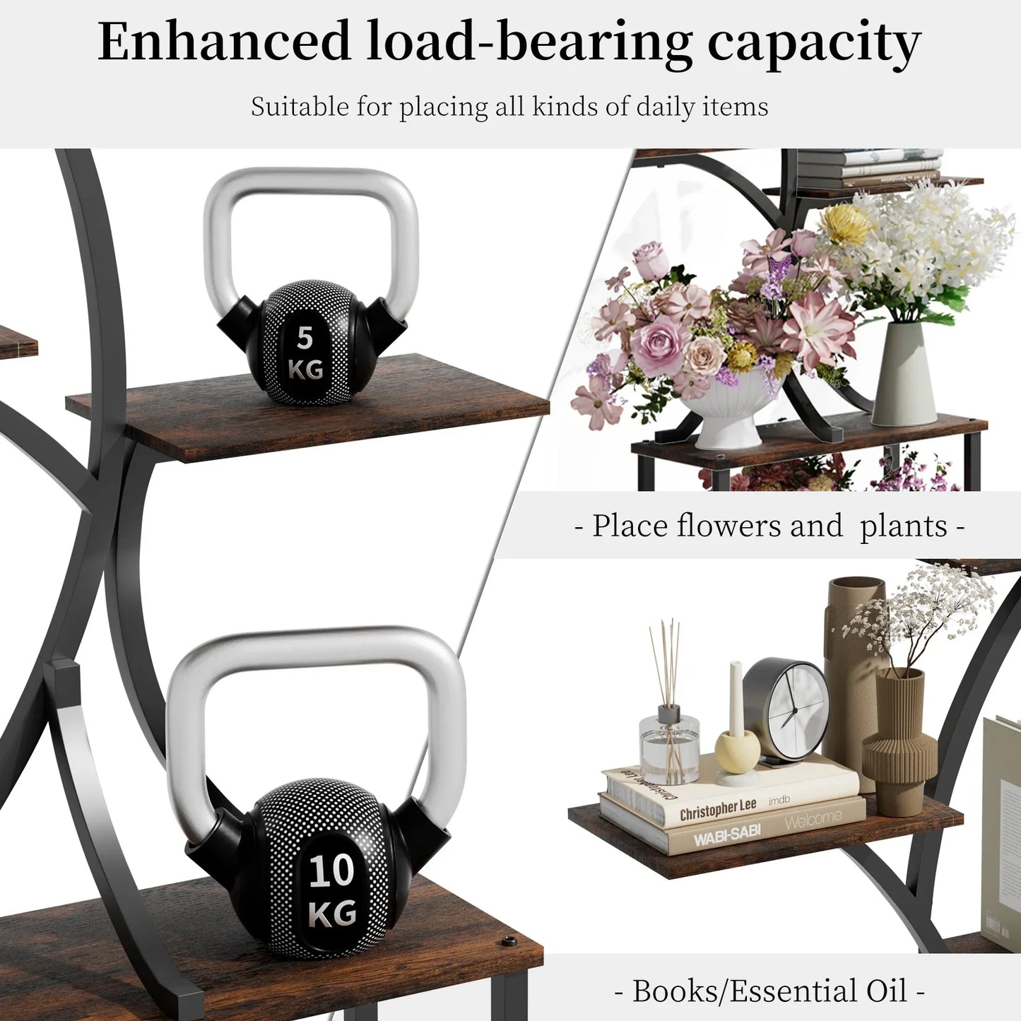 DecorBites™ Compact Tree Design Plant Stand with Multiple Shelves