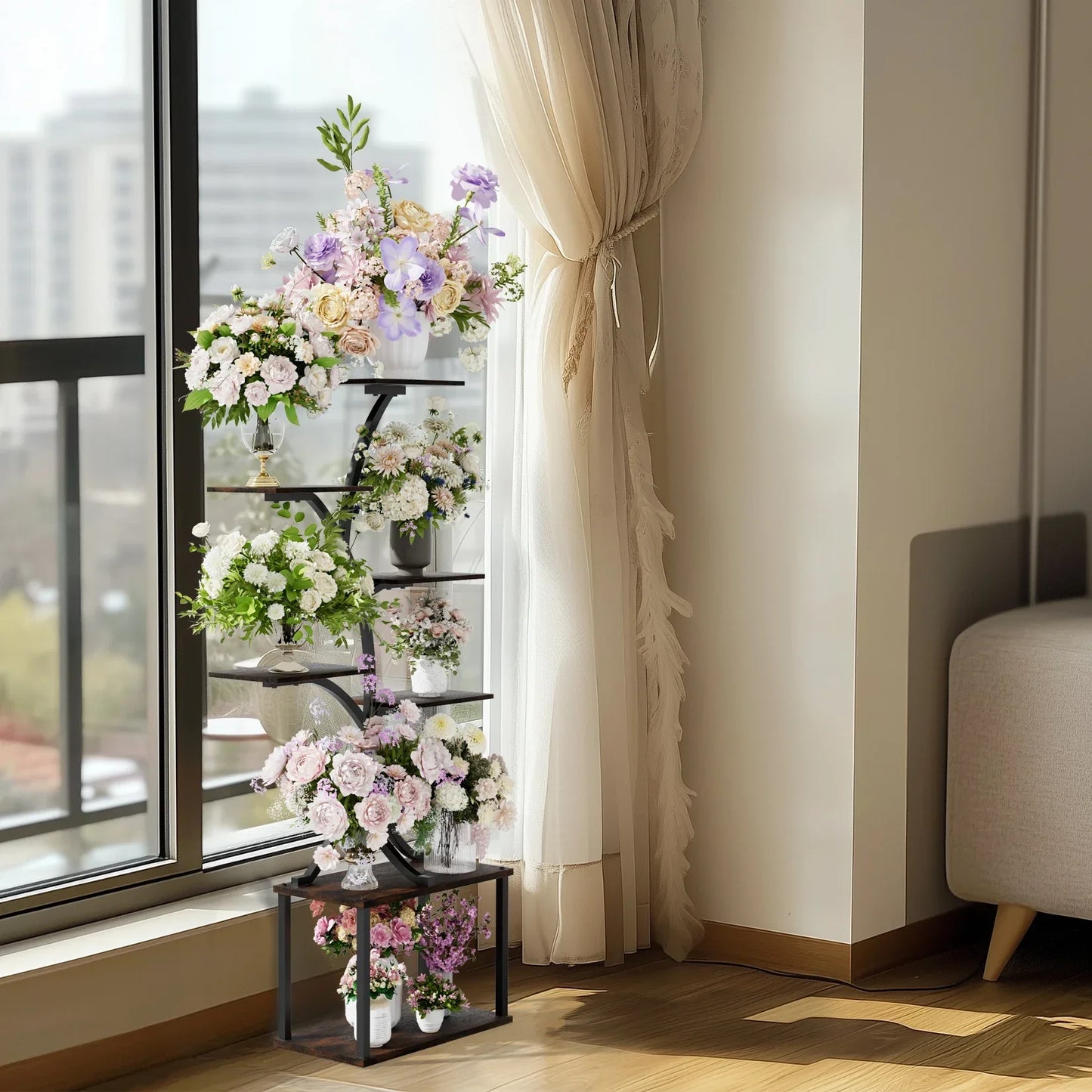 DecorBites™ Compact Tree Design Plant Stand with Multiple Shelves
