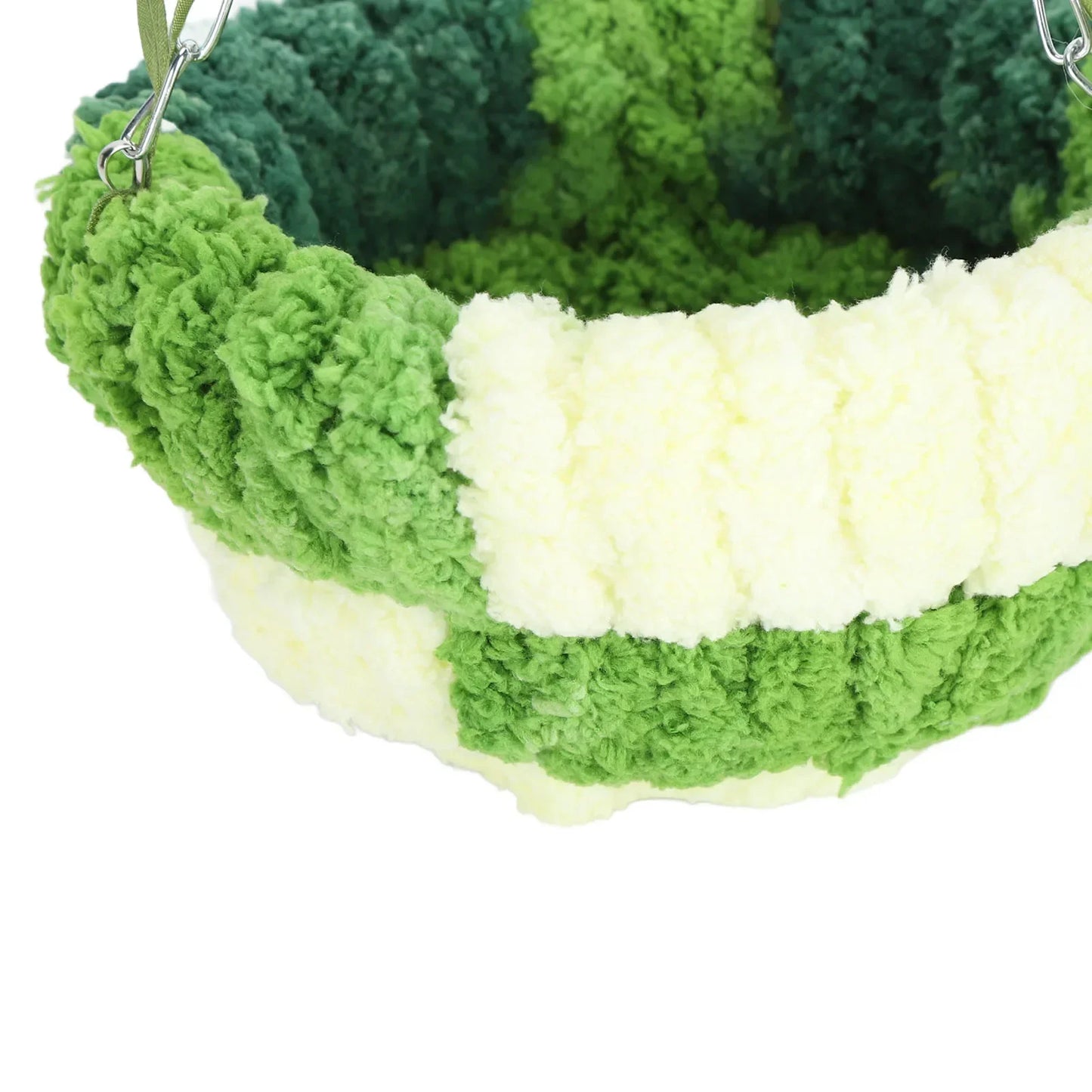 DecorBites™ Cozy Coral Fleece Parrot Hammock - Green