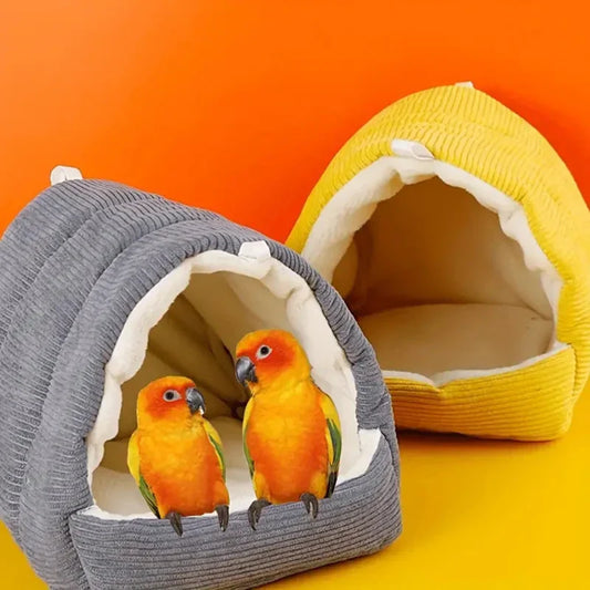 DecorBites™ Cozy Parrot Cage Hanging Hut Bed