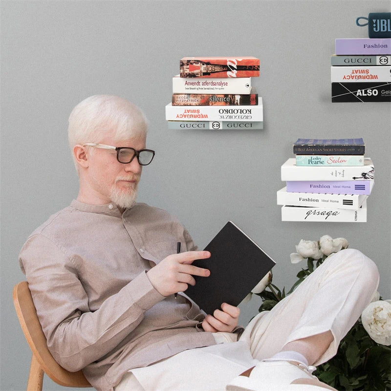DecorBites™ Floating Metal Bookshelves - Set of 2