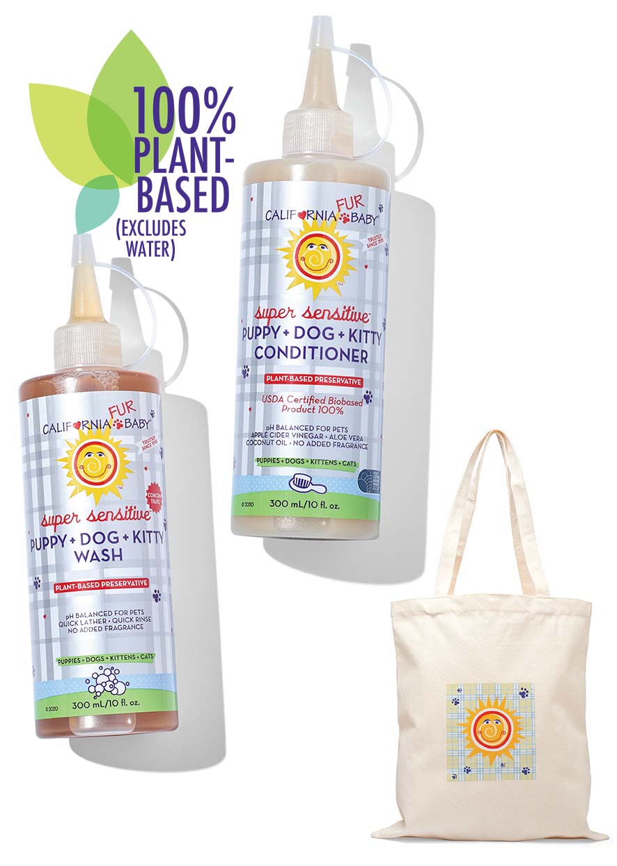 (No Fragrance) Super Sensitive™ Puppy + Dog + Kitty Wash & Conditioner Set