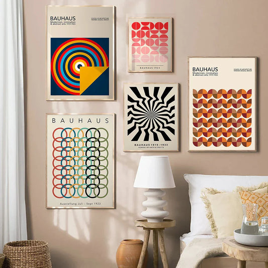 DecorBites™ Geometric Bauhaus Canvas Poster - Retro Home Decor