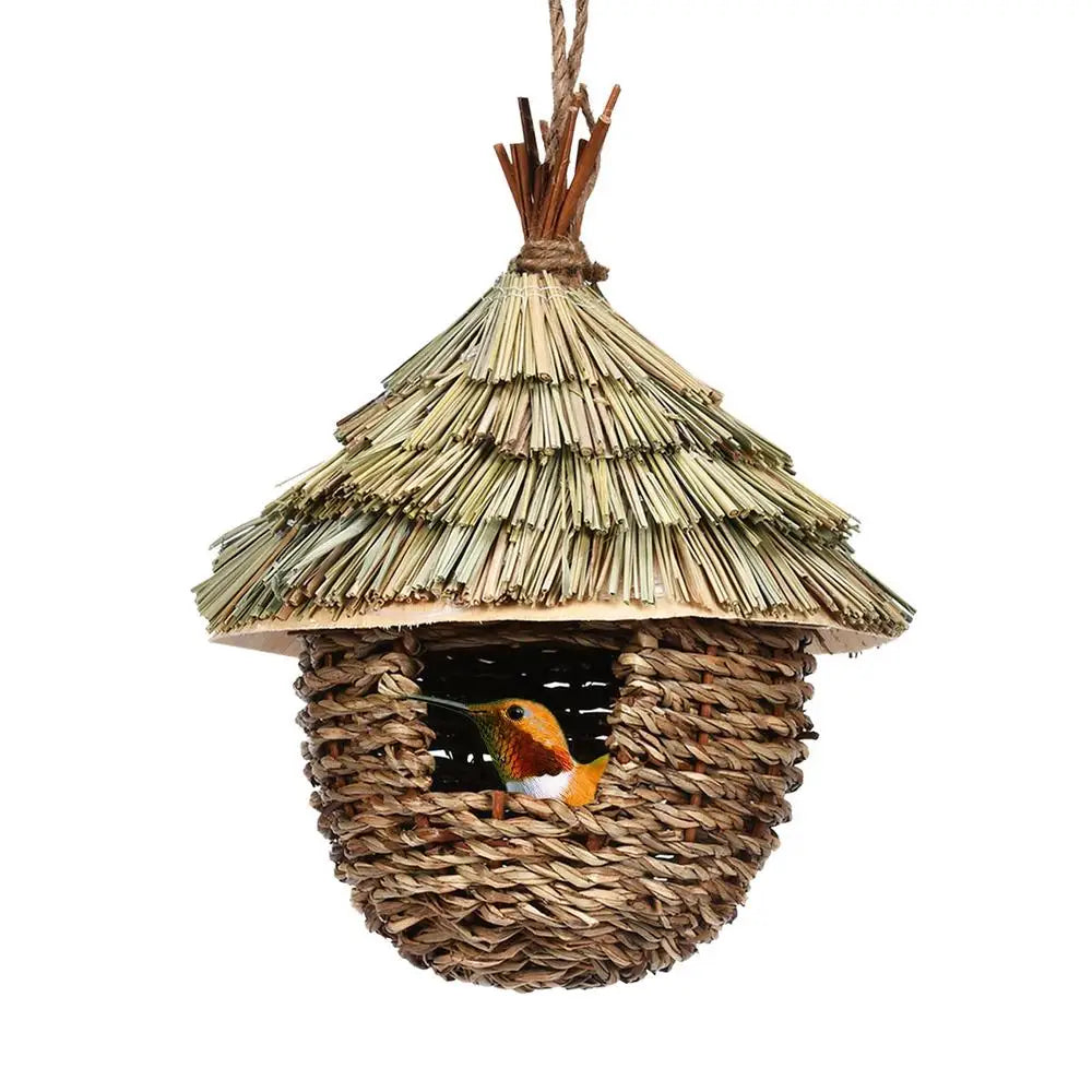DecorBites™ Hand-woven Hummingbird Nest House for Garden