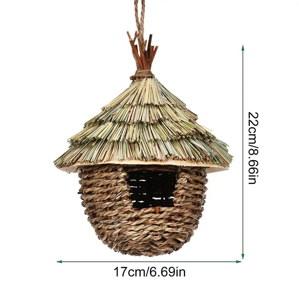 DecorBites™ Hand-woven Hummingbird Nest House for Garden