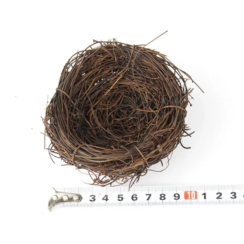 DecorBites™ Handmade Round Rattan Bird Nest Decoration