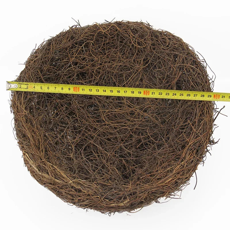 DecorBites™ Handmade Round Rattan Bird Nest Decoration