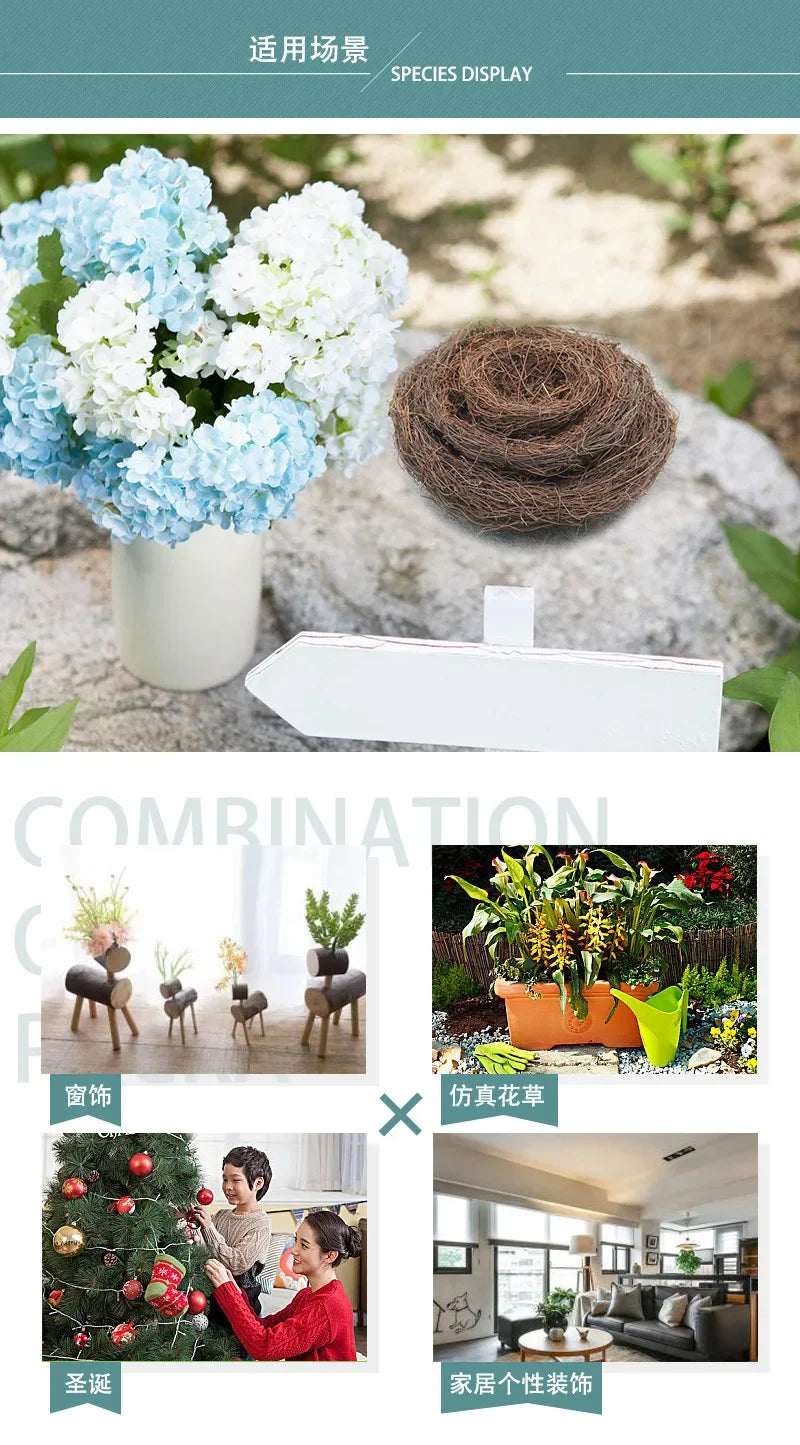 DecorBites™ Handmade Round Rattan Bird Nest Decoration