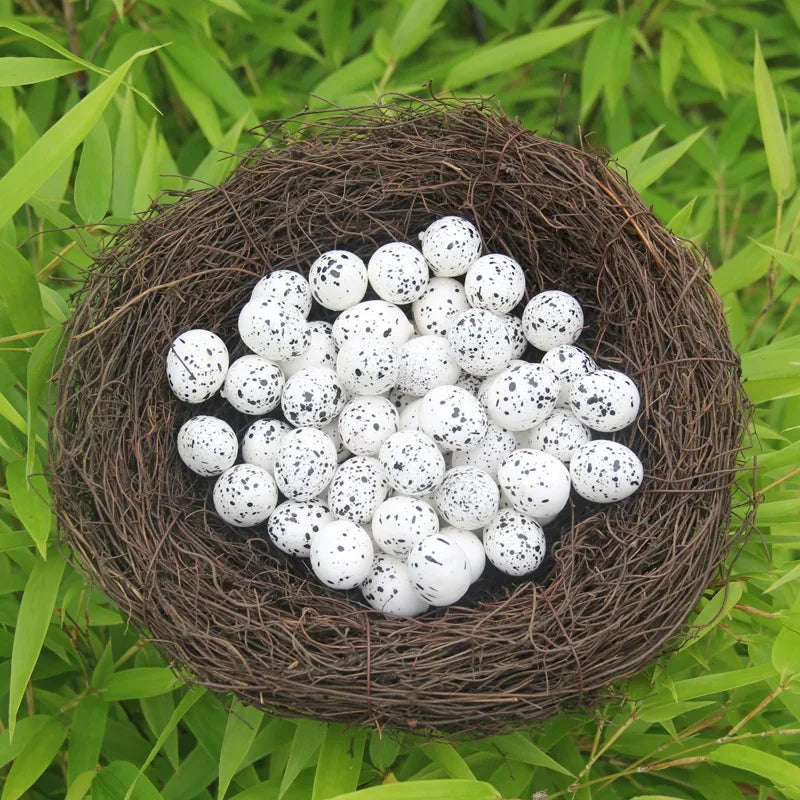 DecorBites™ Handmade Round Rattan Bird Nest Decoration