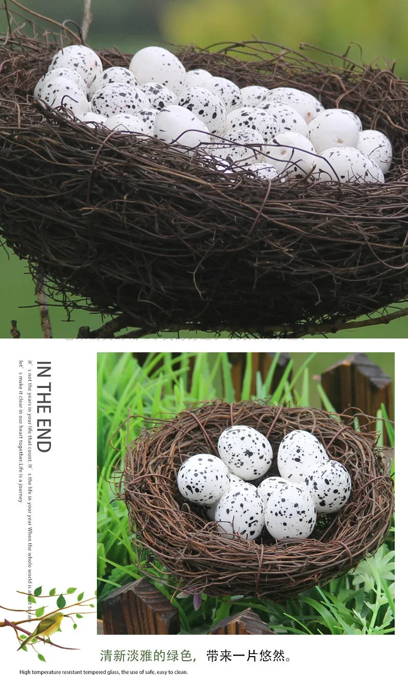 DecorBites™ Handmade Round Rattan Bird Nest Decoration