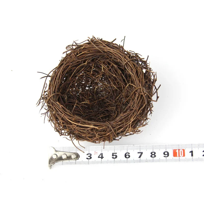 DecorBites™ Handmade Round Rattan Bird Nest Decoration