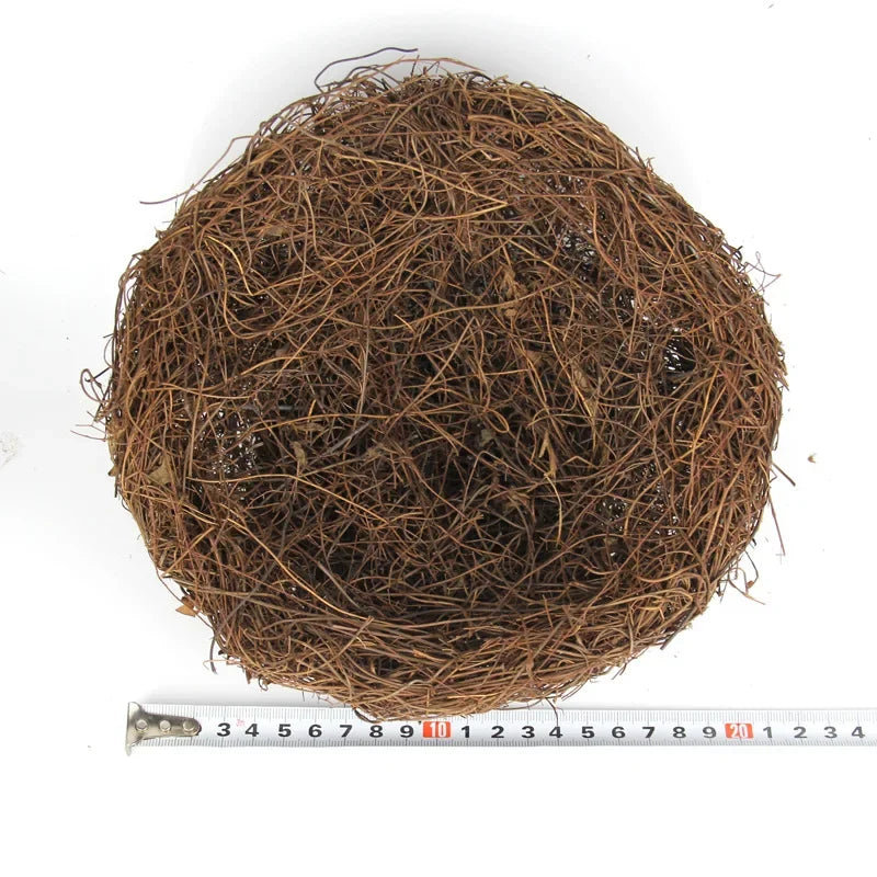 DecorBites™ Handmade Round Rattan Bird Nest Decoration