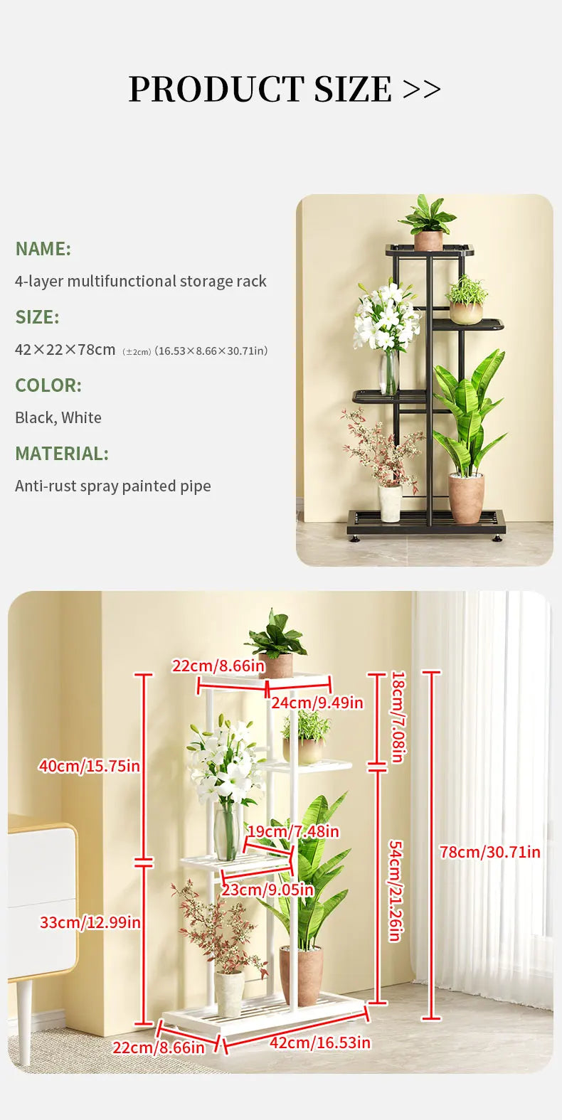 DecorBites™ Iron Plant Stand for Multiple Pots
