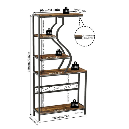 DecorBites™ Large 5-Tier Industrial Plant Stand Shelf