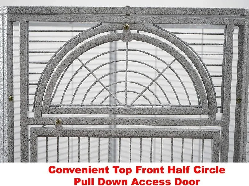 DecorBites™ Large Wrought Iron Parrot Cage with Rolling Base