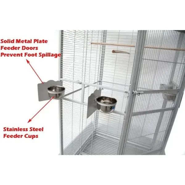 DecorBites™ Large Wrought Iron Parrot Cage with Rolling Base