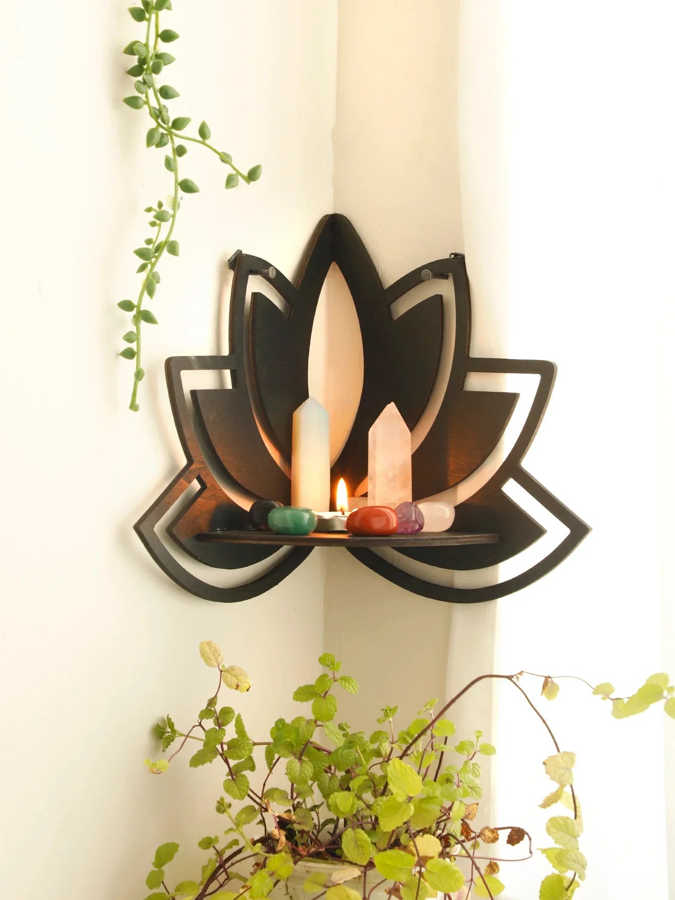 DecorBites™ Lotus Floating Wall Shelf - Multi-Style Home Decor