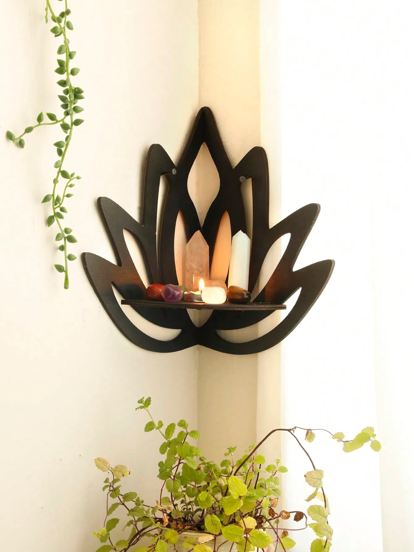 DecorBites™ Lotus Floating Wall Shelf - Multi-Style Home Decor