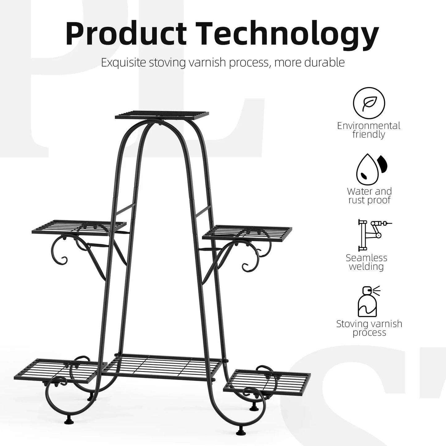 DecorBites™ Metal Plant Stand - 6 Tier Display Rack