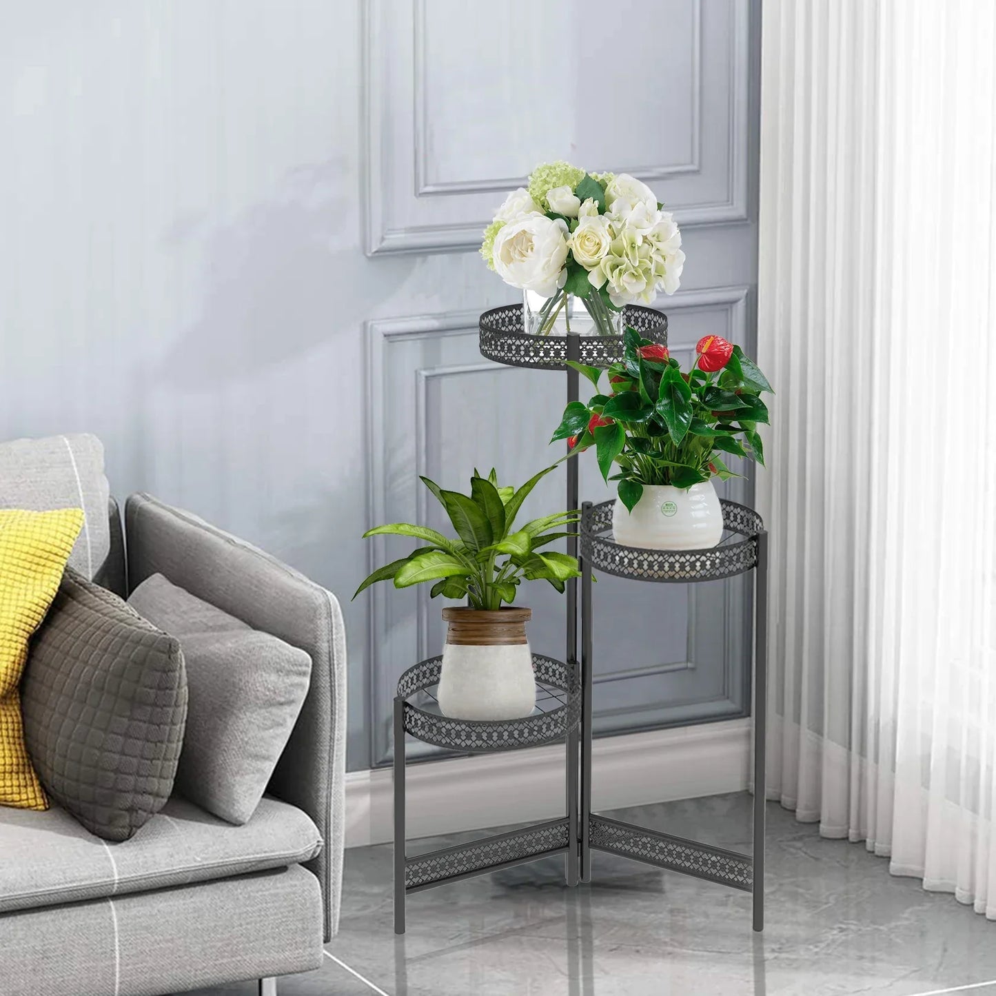 DecorBites™ Metal Plant Stand for Indoor and Outdoor