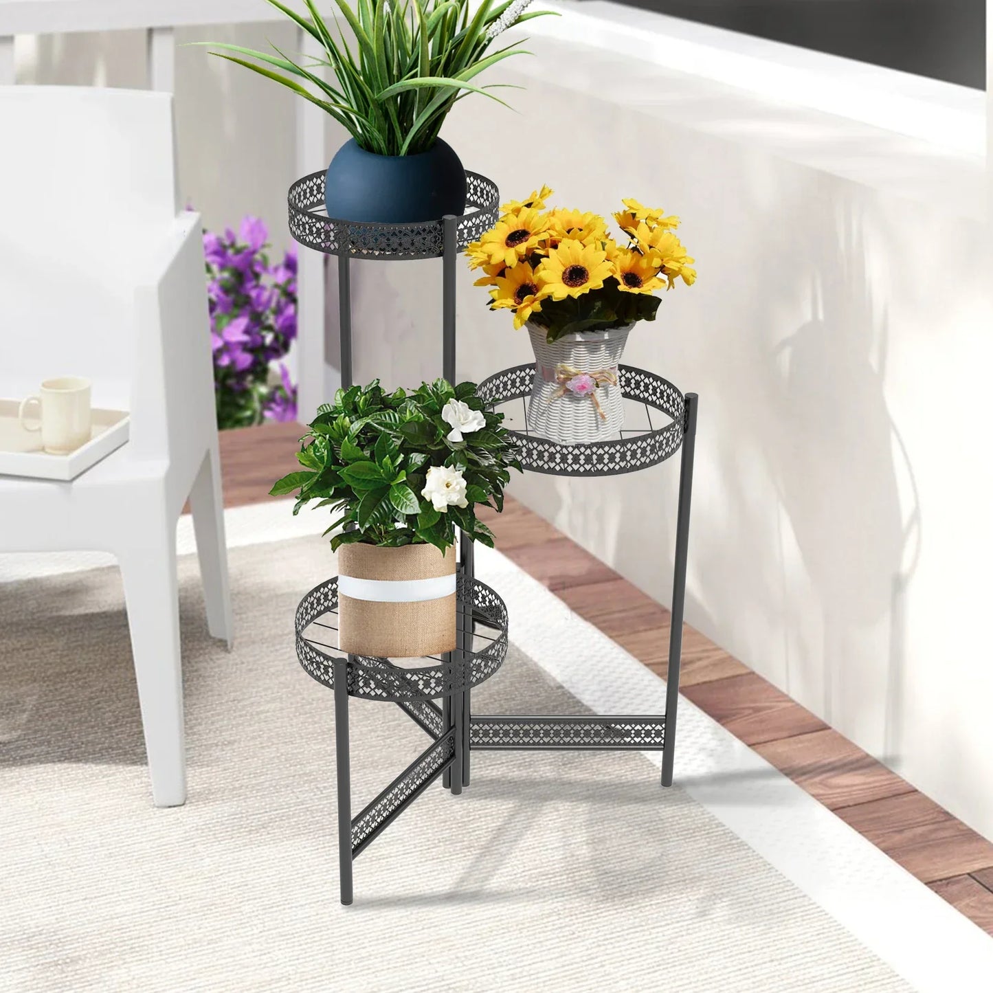 DecorBites™ Metal Plant Stand for Indoor and Outdoor