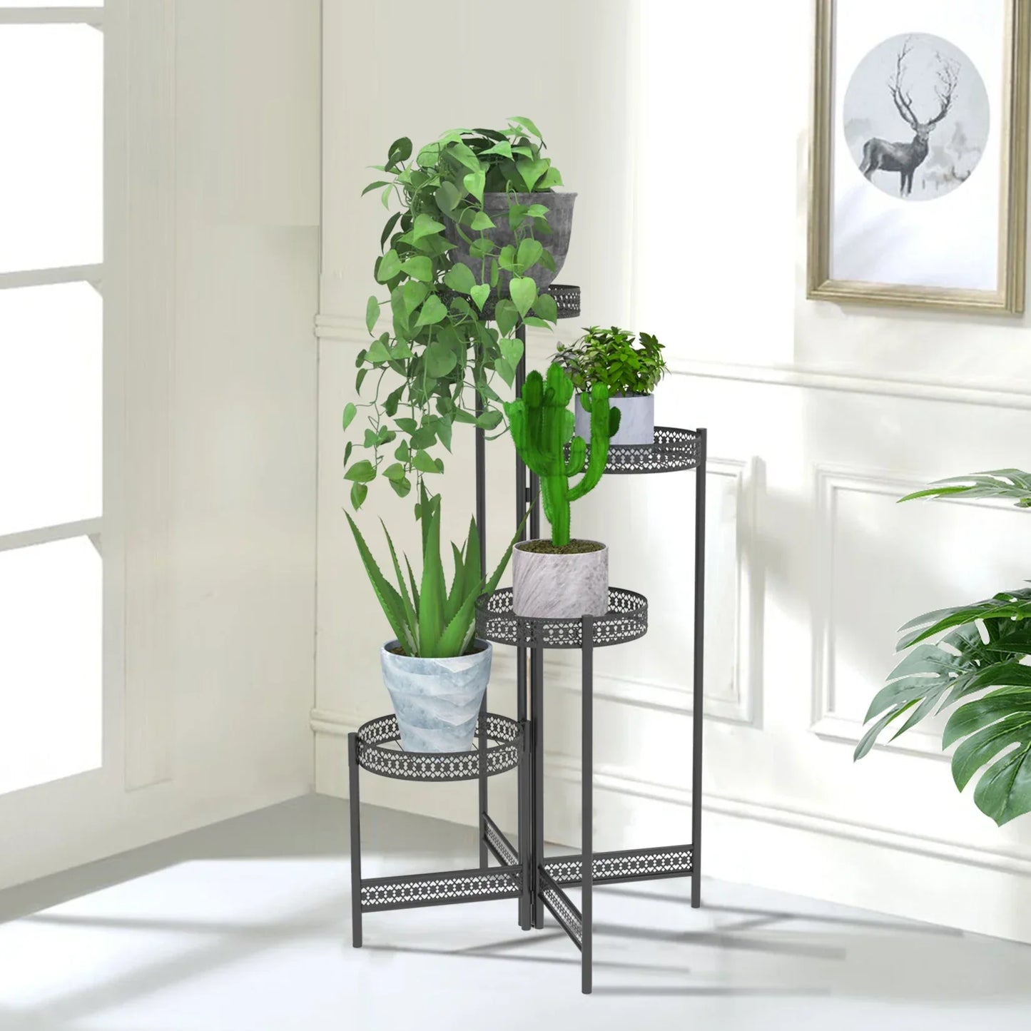 DecorBites™ Metal Plant Stand for Indoor and Outdoor