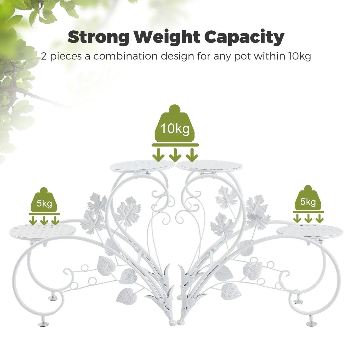 DecorBites™ Metal Plant Stand Set for 4 Potted Flowers