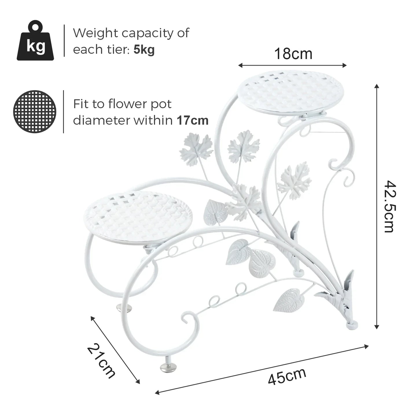 DecorBites™ Metal Plant Stand Set for 4 Potted Flowers