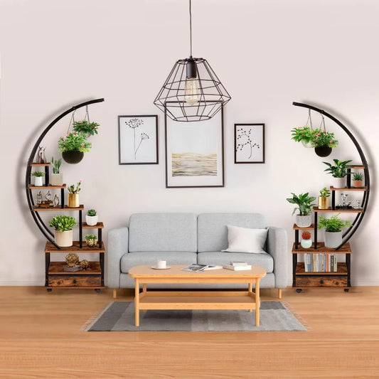 DecorBites™ Modern 71” Tall Indoor Plant Stand with Lockable Wheels