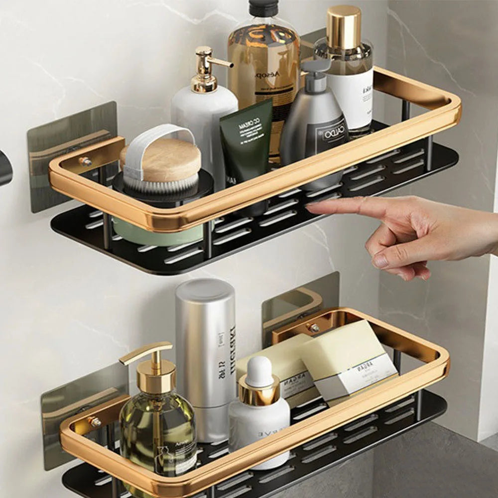 DecorBites™ Modern Aluminum Bathroom Corner Caddy Shelf