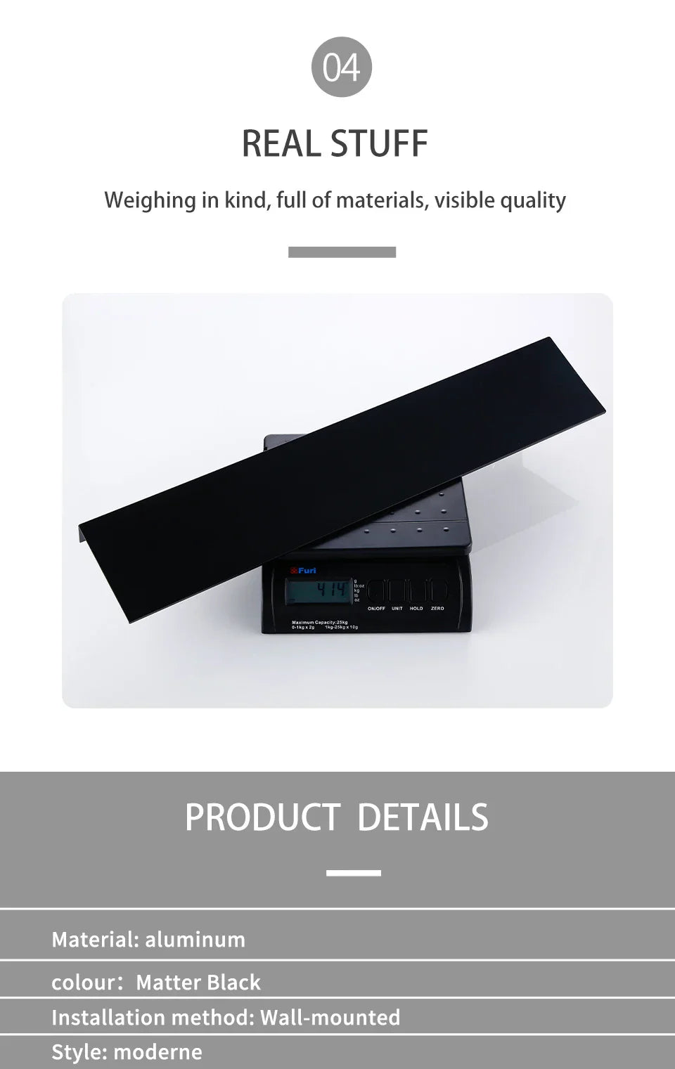 DecorBites™ Modern Black and White Wall-Mounted Organizer Shelf