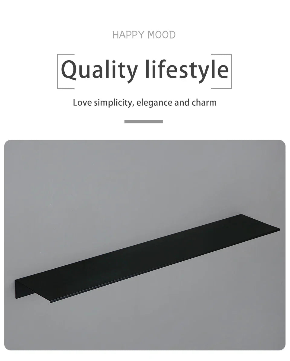 DecorBites™ Modern Black and White Wall-Mounted Organizer Shelf