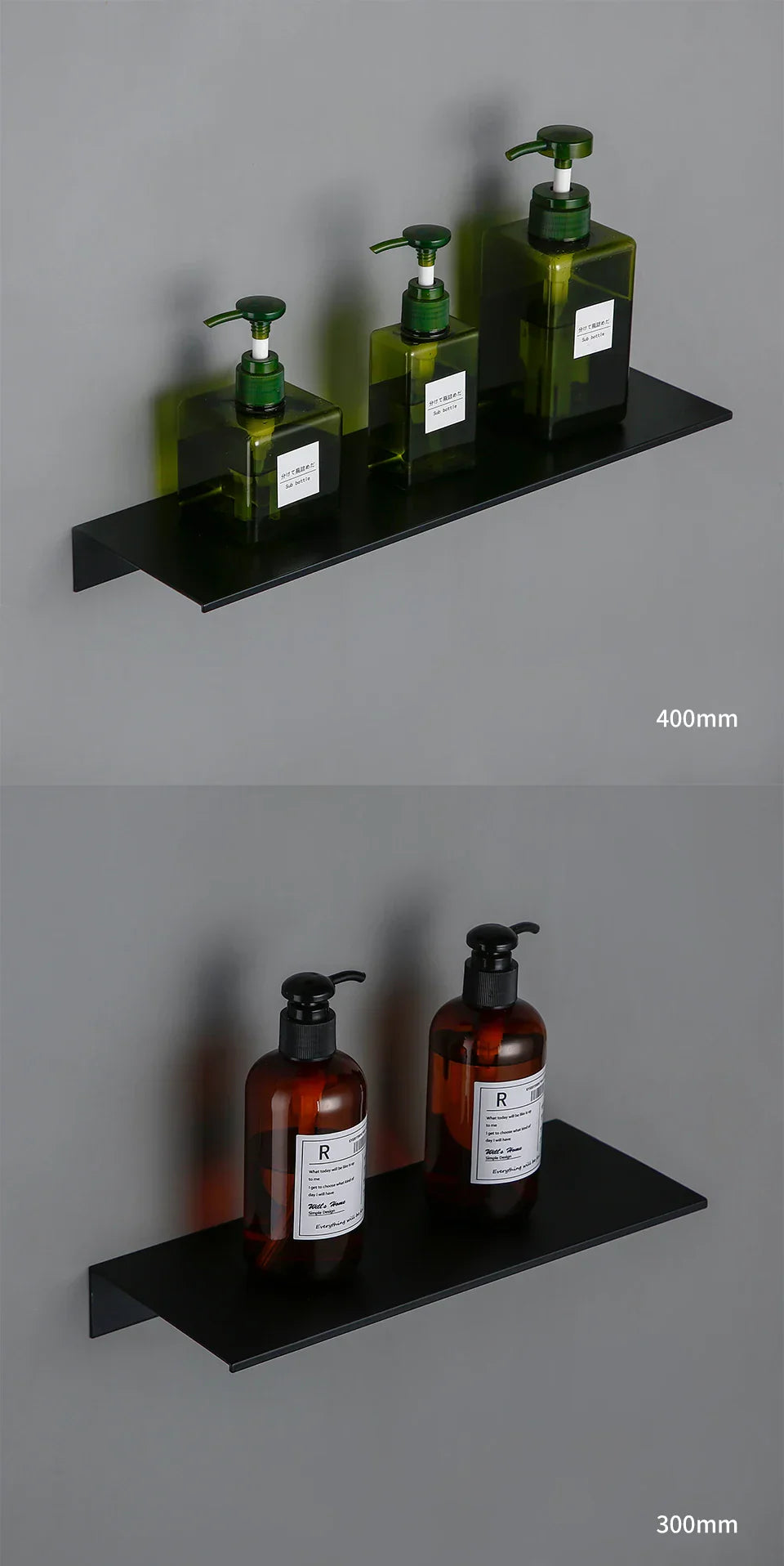 DecorBites™ Modern Black and White Wall-Mounted Organizer Shelf
